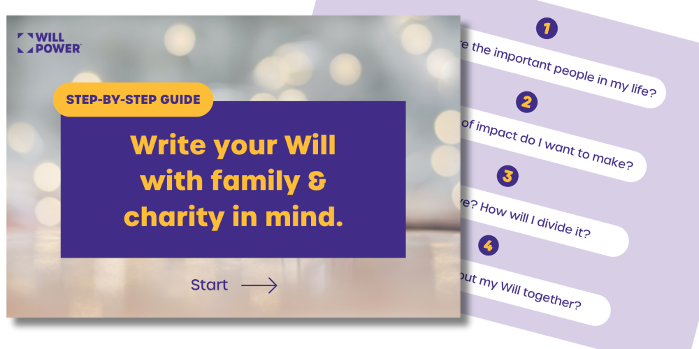 Write your Will with family and charity in mind.